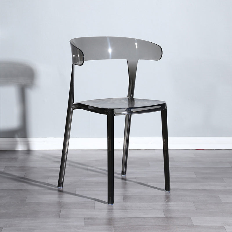 Nordic Style Plastic Dining Room Chair Open Back Dining Side Chair for Restaurant Use Smoke Gray 1 Piece Clearhalo ' kitchen&dining_furn' 'Dining Chairs' 'Dining Tables & Seating' 'dining_chair' 'furn' 'furn_dining_chair' 'Furniture' 'furniture_dining_chair' 'Kitchen & Dining Furniture' 'kitchen' 4238590