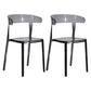 Nordic Style Plastic Dining Room Chair Open Back Dining Side Chair for Restaurant Use Smoke Gray 2 Piece Set Clearhalo ' kitchen&dining_furn' 'Dining Chairs' 'Dining Tables & Seating' 'dining_chair' 'furn' 'furn_dining_chair' 'Furniture' 'furniture_dining_chair' 'Kitchen & Dining Furniture' 'kitchen' 4238592
