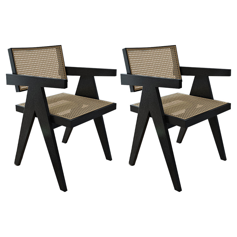 Traditional Wood Dining Arm Chair Wicker Dining Room Chairs for Home Use Black 2 Piece Set Clearhalo ' kitchen&dining_furn' 'Dining Chairs' 'Dining Tables & Seating' 'dining_chair' 'furn' 'furn_dining_chair' 'Furniture' 'furniture_dining_chair' 'Kitchen & Dining Furniture' 'kitchen' 4238598