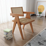 Traditional Wood Dining Arm Chair Wicker Dining Room Chairs for Home Use Clearhalo ' kitchen&dining_furn' 'Dining Chairs' 'Dining Tables & Seating' 'dining_chair' 'furn' 'furn_dining_chair' 'Furniture' 'furniture_dining_chair' 'Kitchen & Dining Furniture' 'kitchen' 4238603