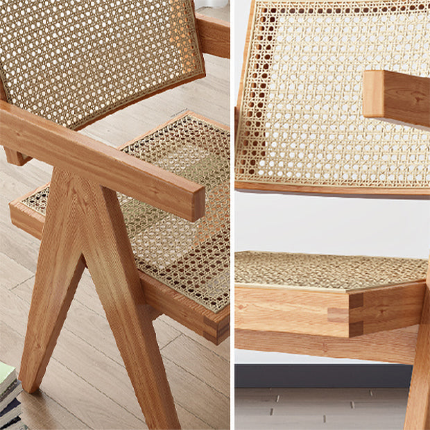 Traditional Wood Dining Arm Chair Wicker Dining Room Chairs for Home Use Clearhalo ' kitchen&dining_furn' 'Dining Chairs' 'Dining Tables & Seating' 'dining_chair' 'furn' 'furn_dining_chair' 'Furniture' 'furniture_dining_chair' 'Kitchen & Dining Furniture' 'kitchen' 4238610