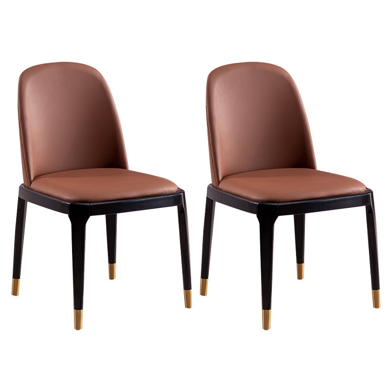 Industrial Leather Home Side Chair Matte Finish Parsons Dining Chair Coffee 2 Piece Set Clearhalo ' kitchen&dining_furn' 'Dining Chairs' 'Dining Tables & Seating' 'dining_chair' 'furn' 'furn_dining_chair' 'Furniture' 'furniture_dining_chair' 'Kitchen & Dining Furniture' 'kitchen' 4238630