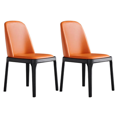 Industrial Leather Home Side Chair Matte Finish Parsons Dining Chair Orange Red 2 Piece Set Clearhalo ' kitchen&dining_furn' 'Dining Chairs' 'Dining Tables & Seating' 'dining_chair' 'furn' 'furn_dining_chair' 'Furniture' 'furniture_dining_chair' 'Kitchen & Dining Furniture' 'kitchen' 4238632