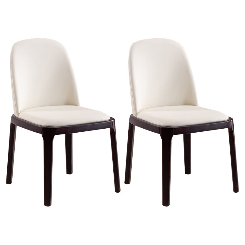 Industrial Leather Home Side Chair Matte Finish Parsons Dining Chair Off-White 2 Piece Set Clearhalo ' kitchen&dining_furn' 'Dining Chairs' 'Dining Tables & Seating' 'dining_chair' 'furn' 'furn_dining_chair' 'Furniture' 'furniture_dining_chair' 'Kitchen & Dining Furniture' 'kitchen' 4238640