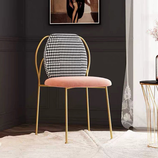 Glam Bedroom Solid Back Side Chair Velvet Matte Finish Dining Chair with Gold Leg Clearhalo ' kitchen&dining_furn' 'Dining Chairs' 'Dining Tables & Seating' 'dining_chair' 'furn' 'furn_dining_chair' 'Furniture' 'furniture_dining_chair' 'Kitchen & Dining Furniture' 'kitchen' 4238642