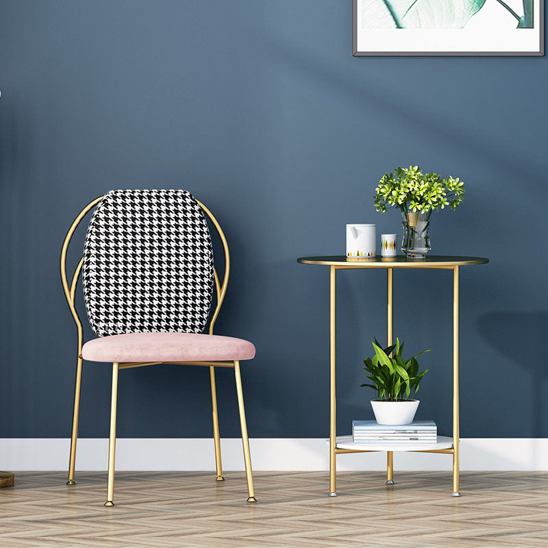 Glam Bedroom Solid Back Side Chair Velvet Matte Finish Dining Chair with Gold Leg Clearhalo ' kitchen&dining_furn' 'Dining Chairs' 'Dining Tables & Seating' 'dining_chair' 'furn' 'furn_dining_chair' 'Furniture' 'furniture_dining_chair' 'Kitchen & Dining Furniture' 'kitchen' 4238645