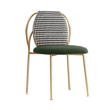 Glam Bedroom Solid Back Side Chair Velvet Matte Finish Dining Chair with Gold Leg Green 1 Piece Clearhalo ' kitchen&dining_furn' 'Dining Chairs' 'Dining Tables & Seating' 'dining_chair' 'furn' 'furn_dining_chair' 'Furniture' 'furniture_dining_chair' 'Kitchen & Dining Furniture' 'kitchen' 4238646