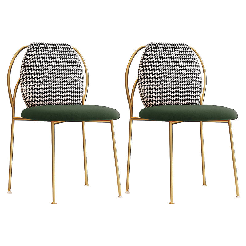 Glam Bedroom Solid Back Side Chair Velvet Matte Finish Dining Chair with Gold Leg Green 2 Piece Set Clearhalo ' kitchen&dining_furn' 'Dining Chairs' 'Dining Tables & Seating' 'dining_chair' 'furn' 'furn_dining_chair' 'Furniture' 'furniture_dining_chair' 'Kitchen & Dining Furniture' 'kitchen' 4238648