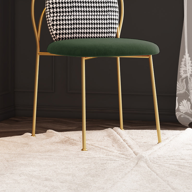 Glam Bedroom Solid Back Side Chair Velvet Matte Finish Dining Chair with Gold Leg Clearhalo ' kitchen&dining_furn' 'Dining Chairs' 'Dining Tables & Seating' 'dining_chair' 'furn' 'furn_dining_chair' 'Furniture' 'furniture_dining_chair' 'Kitchen & Dining Furniture' 'kitchen' 4238649