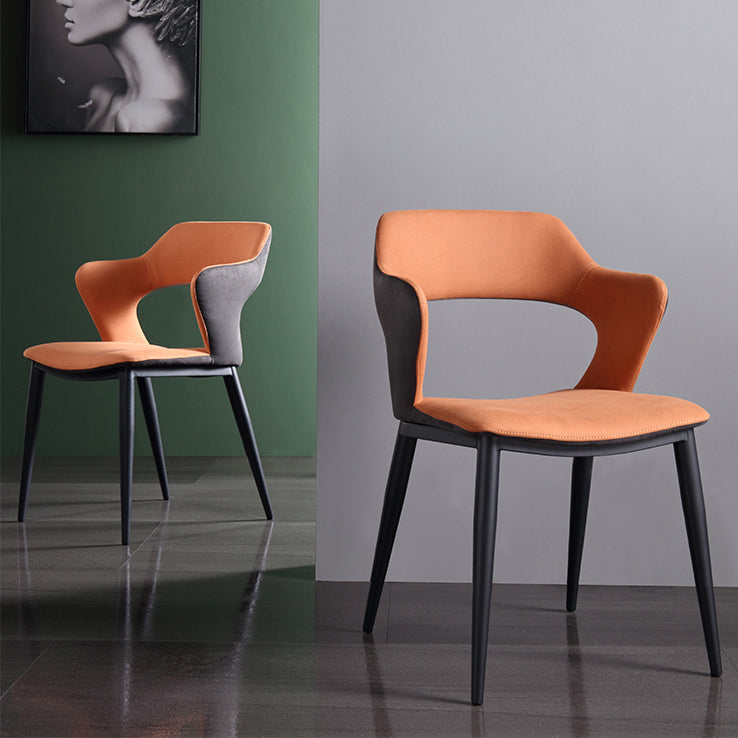 Contemporary Fabric Restaurant Arm Chair Open Back Matte Finish Dining Chair Clearhalo ' kitchen&dining_furn' 'Dining Chairs' 'Dining Tables & Seating' 'dining_chair' 'furn' 'furn_dining_chair' 'Furniture' 'furniture_dining_chair' 'Kitchen & Dining Furniture' 'kitchen' 4238658