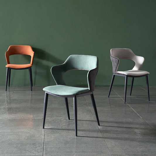 Contemporary Fabric Restaurant Arm Chair Open Back Matte Finish Dining Chair Clearhalo ' kitchen&dining_furn' 'Dining Chairs' 'Dining Tables & Seating' 'dining_chair' 'furn' 'furn_dining_chair' 'Furniture' 'furniture_dining_chair' 'Kitchen & Dining Furniture' 'kitchen' 4238661