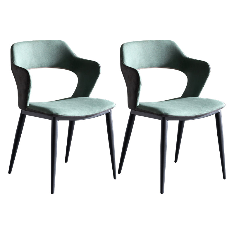 Contemporary Fabric Restaurant Arm Chair Open Back Matte Finish Dining Chair Blue 2 Piece Set Clearhalo ' kitchen&dining_furn' 'Dining Chairs' 'Dining Tables & Seating' 'dining_chair' 'furn' 'furn_dining_chair' 'Furniture' 'furniture_dining_chair' 'Kitchen & Dining Furniture' 'kitchen' 4238662