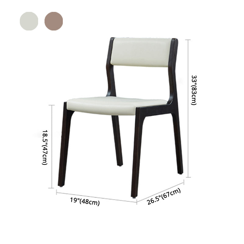 Contemporary Armless Dining Chairs Open Back Side Chair for Kitchen with Wooden Legs Clearhalo ' kitchen&dining_furn' 'Dining Chairs' 'Dining Tables & Seating' 'dining_chair' 'furn' 'furn_dining_chair' 'Furniture' 'furniture_dining_chair' 'Kitchen & Dining Furniture' 'kitchen' 4238684
