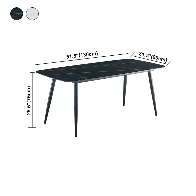 Sintered Stone Dining Table Simple Style 4 Legs Base Rectangle Table for Home Clearhalo ' dining_table' 'Dining Tables & Seating' 'Dining Tables' 'furn' 'furn_dining_table' 'Furniture' 'furniture_dining_table' 'Kitchen & Dining Furniture' 'kitchen&dining_furn' 'kitchen' 'kitchen_dining_table' 4238693