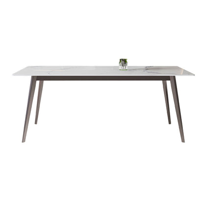 Modern Scratch Resistant Dining Table Sintered Stone Rectangle Table with 4 Legs Base Clearhalo ' dining_table' 'Dining Tables & Seating' 'Dining Tables' 'Furniture' 'furniture_dining_table' 'Kitchen & Dining Furniture' 'kitchen&dining_furn' 'kitchen' 'kitchen_dining_table' 4238701