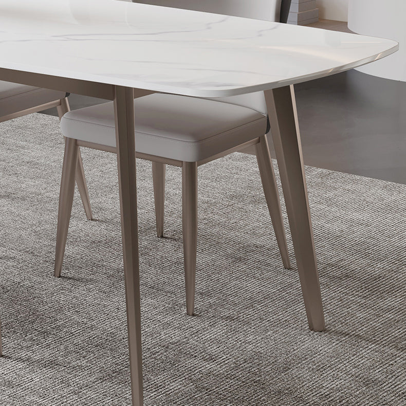 Modern Scratch Resistant Dining Table Sintered Stone Rectangle Table with 4 Legs Base Clearhalo ' dining_table' 'Dining Tables & Seating' 'Dining Tables' 'Furniture' 'furniture_dining_table' 'Kitchen & Dining Furniture' 'kitchen&dining_furn' 'kitchen' 'kitchen_dining_table' 4238702