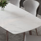 Modern Scratch Resistant Dining Table Sintered Stone Rectangle Table with 4 Legs Base Clearhalo ' dining_table' 'Dining Tables & Seating' 'Dining Tables' 'Furniture' 'furniture_dining_table' 'Kitchen & Dining Furniture' 'kitchen&dining_furn' 'kitchen' 'kitchen_dining_table' 4238703