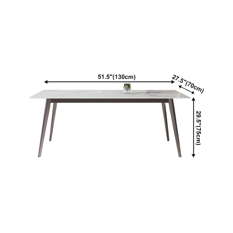 Modern Scratch Resistant Dining Table Sintered Stone Rectangle Table with 4 Legs Base Clearhalo ' dining_table' 'Dining Tables & Seating' 'Dining Tables' 'Furniture' 'furniture_dining_table' 'Kitchen & Dining Furniture' 'kitchen&dining_furn' 'kitchen' 'kitchen_dining_table' 4238707