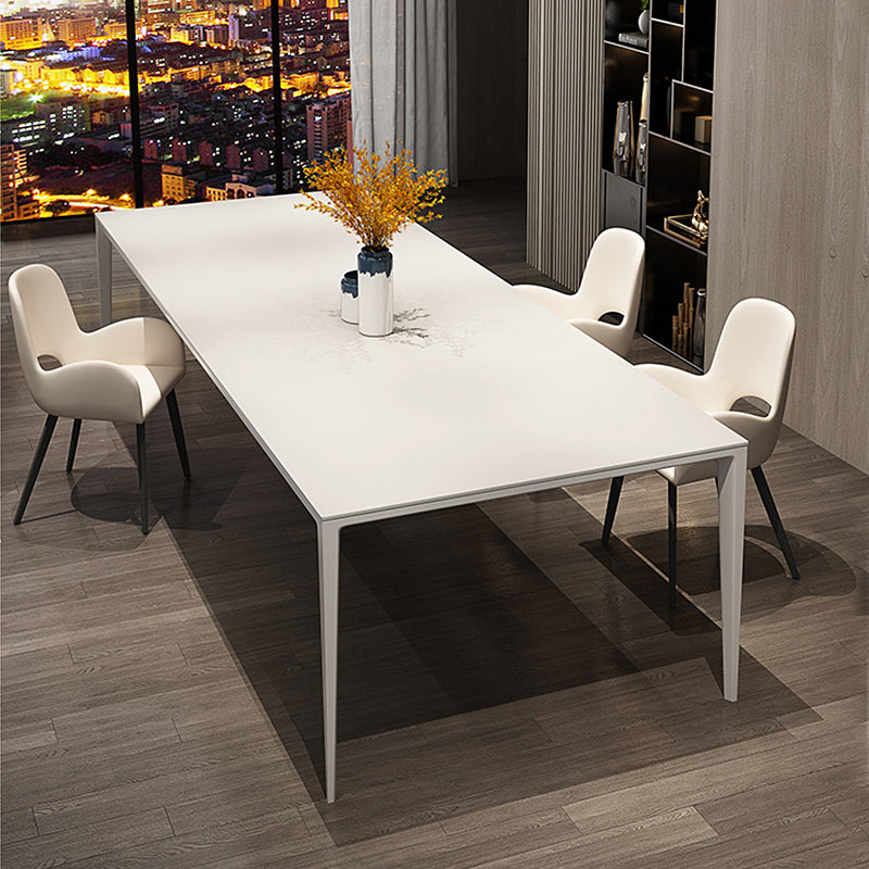 Simplicity Sintered Stone Rectangle Table 4 Legs Base Table for Home Clearhalo ' dining_table' 'Dining Tables & Seating' 'Dining Tables' 'Furniture' 'furniture_dining_table' 'Kitchen & Dining Furniture' 'kitchen&dining_furn' 'kitchen' 'kitchen_dining_table' 4238710