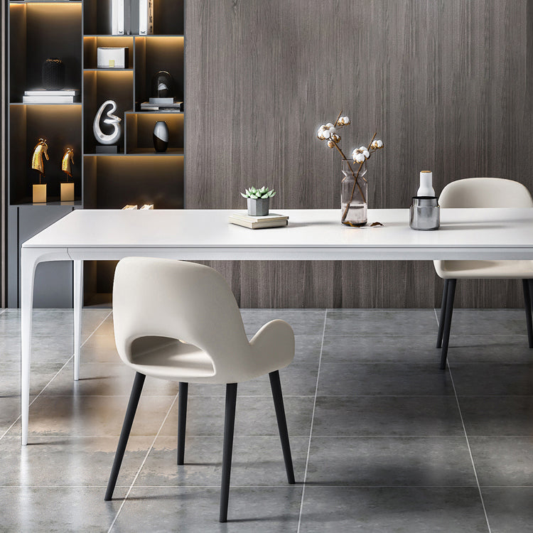 Simplicity Sintered Stone Rectangle Table 4 Legs Base Table for Home Clearhalo ' dining_table' 'Dining Tables & Seating' 'Dining Tables' 'Furniture' 'furniture_dining_table' 'Kitchen & Dining Furniture' 'kitchen&dining_furn' 'kitchen' 'kitchen_dining_table' 4238715