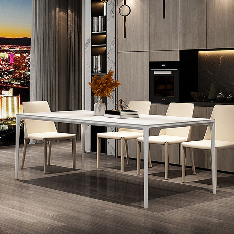 Simplicity Sintered Stone Rectangle Table 4 Legs Base Table for Home Clearhalo ' dining_table' 'Dining Tables & Seating' 'Dining Tables' 'Furniture' 'furniture_dining_table' 'Kitchen & Dining Furniture' 'kitchen&dining_furn' 'kitchen' 'kitchen_dining_table' 4238718