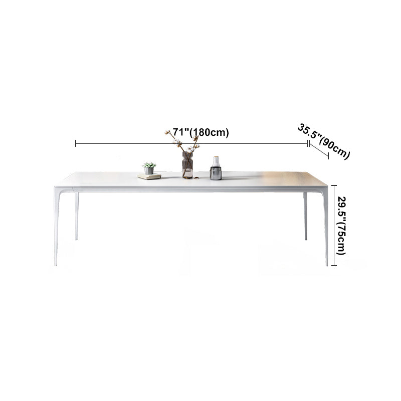 Simplicity Sintered Stone Rectangle Table 4 Legs Base Table for Home Clearhalo ' dining_table' 'Dining Tables & Seating' 'Dining Tables' 'Furniture' 'furniture_dining_table' 'Kitchen & Dining Furniture' 'kitchen&dining_furn' 'kitchen' 'kitchen_dining_table' 4238723