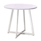 Metal Contemporary Dining Table Indoor Round Table for Kitchen White Without Chairs Clearhalo ' dining_table' 'Dining Tables & Seating' 'Dining Tables' 'furn' 'furn_dining_table' 'Furniture' 'furniture_dining_table' 'Kitchen & Dining Furniture' 'kitchen&dining_furn' 'kitchen' 'kitchen_dining_table' 4238731