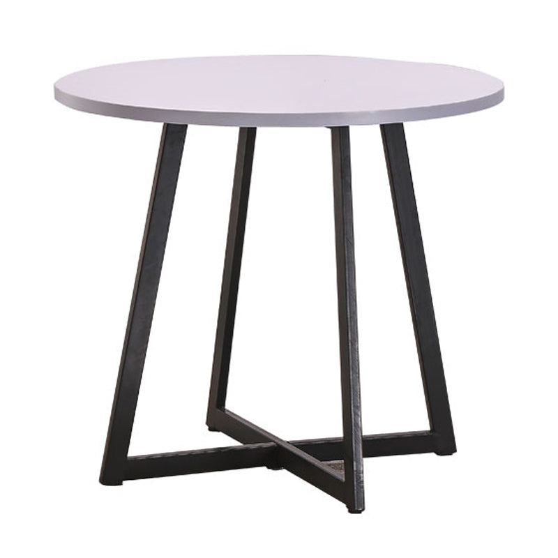 Metal Contemporary Dining Table Indoor Round Table for Kitchen White-Black Without Chairs Clearhalo ' dining_table' 'Dining Tables & Seating' 'Dining Tables' 'furn' 'furn_dining_table' 'Furniture' 'furniture_dining_table' 'Kitchen & Dining Furniture' 'kitchen&dining_furn' 'kitchen' 'kitchen_dining_table' 4238732