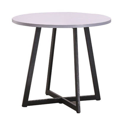 Metal Contemporary Dining Table Indoor Round Table for Kitchen White-Black Without Chairs Clearhalo ' dining_table' 'Dining Tables & Seating' 'Dining Tables' 'furn' 'furn_dining_table' 'Furniture' 'furniture_dining_table' 'Kitchen & Dining Furniture' 'kitchen&dining_furn' 'kitchen' 'kitchen_dining_table' 4238732