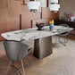 Luxury Style Sintered Stone Table Single Pedestal Base Rectangle Table for Home Clearhalo ' dining_table' 'Dining Tables & Seating' 'Dining Tables' 'furn' 'furn_dining_table' 'Furniture' 'furniture_dining_table' 'Kitchen & Dining Furniture' 'kitchen&dining_furn' 'kitchen' 'kitchen_dining_table' 4238744