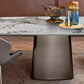 Luxury Style Sintered Stone Table Single Pedestal Base Rectangle Table for Home Clearhalo ' dining_table' 'Dining Tables & Seating' 'Dining Tables' 'furn' 'furn_dining_table' 'Furniture' 'furniture_dining_table' 'Kitchen & Dining Furniture' 'kitchen&dining_furn' 'kitchen' 'kitchen_dining_table' 4238747