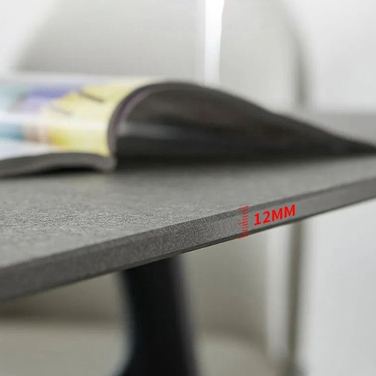 Sintered Stone Dining Table Industrial Style Rectangle Single Pedestal Base Table for Home Clearhalo ' dining_table' 'Dining Tables & Seating' 'Dining Tables' 'furn' 'furn_dining_table' 'Furniture' 'furniture_dining_table' 'Kitchen & Dining Furniture' 'kitchen&dining_furn' 'kitchen' 'kitchen_dining_table' 4238760