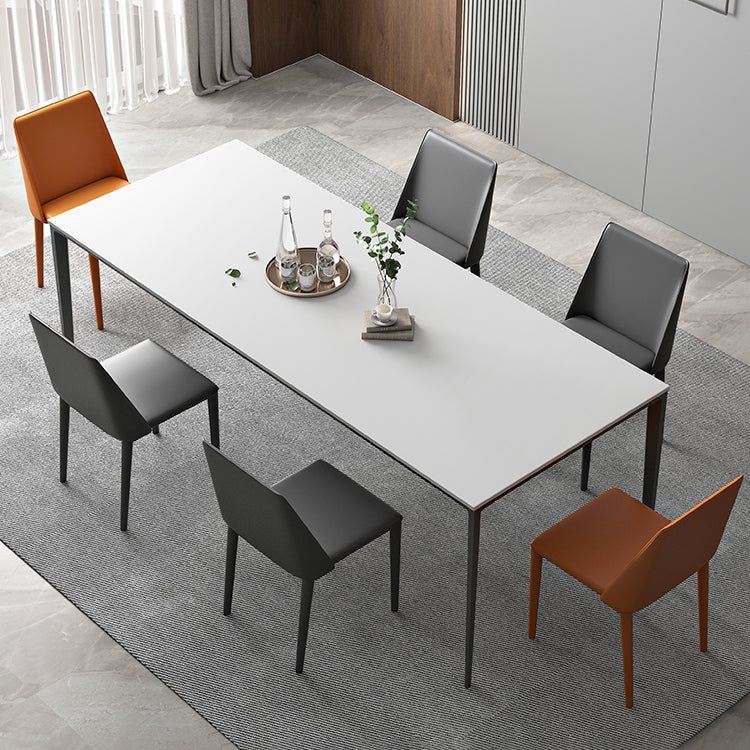 Sintered Stone Industrial Style Table 4 Legs Base Rectangle Dining Table for Home Clearhalo ' dining_table' 'Dining Tables & Seating' 'Dining Tables' 'furn' 'furn_dining_table' 'Furniture' 'furniture_dining_table' 'Kitchen & Dining Furniture' 'kitchen&dining_furn' 'kitchen' 'kitchen_dining_table' 4238781
