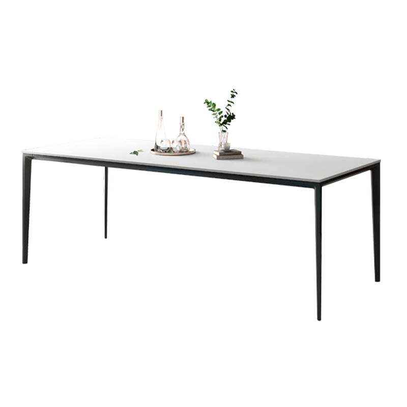 Sintered Stone Industrial Style Table 4 Legs Base Rectangle Dining Table for Home Without Chairs Clearhalo ' dining_table' 'Dining Tables & Seating' 'Dining Tables' 'furn' 'furn_dining_table' 'Furniture' 'furniture_dining_table' 'Kitchen & Dining Furniture' 'kitchen&dining_furn' 'kitchen' 'kitchen_dining_table' 4238785