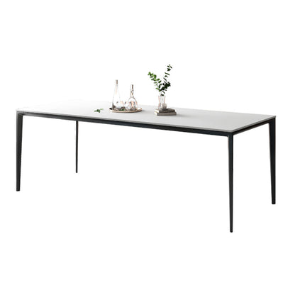 Sintered Stone Industrial Style Table 4 Legs Base Rectangle Dining Table for Home Without Chairs Clearhalo ' dining_table' 'Dining Tables & Seating' 'Dining Tables' 'furn' 'furn_dining_table' 'Furniture' 'furniture_dining_table' 'Kitchen & Dining Furniture' 'kitchen&dining_furn' 'kitchen' 'kitchen_dining_table' 4238785