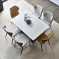 Contemporary Rectangle Dining Room Table Sintered Stone Table with Black Pedestal Base Clearhalo ' dining_table' 'Dining Tables & Seating' 'Dining Tables' 'furn' 'furn_dining_table' 'Furniture' 'furniture_dining_table' 'Kitchen & Dining Furniture' 'kitchen&dining_furn' 'kitchen' 'kitchen_dining_table' 4238794
