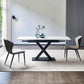 Contemporary Rectangle Dining Room Table Sintered Stone Table with Black Pedestal Base Clearhalo ' dining_table' 'Dining Tables & Seating' 'Dining Tables' 'furn' 'furn_dining_table' 'Furniture' 'furniture_dining_table' 'Kitchen & Dining Furniture' 'kitchen&dining_furn' 'kitchen' 'kitchen_dining_table' 4238800