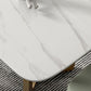 Contemporary Rectangle Dining Room Table White Sintered Stone Table with Gold Trestle Base Clearhalo ' dining_table' 'Dining Tables & Seating' 'Dining Tables' 'furn' 'furn_dining_table' 'Furniture' 'furniture_dining_table' 'Kitchen & Dining Furniture' 'kitchen&dining_furn' 'kitchen' 'kitchen_dining_table' 4238809