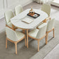 Round Contemporary Dining Room Table White Sintered Stone Table with 4 Ash Solid Wood Legs Clearhalo ' dining_table' 'Dining Tables & Seating' 'Dining Tables' 'furn' 'furn_dining_table' 'Furniture' 'furniture_dining_table' 'Kitchen & Dining Furniture' 'kitchen&dining_furn' 'kitchen' 'kitchen_dining_table' 4238820