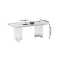 Modern White Dining Table Rectangle Sintered Stone Dining Table with Acrylic Base Clearhalo ' dining_table' 'Dining Tables & Seating' 'Dining Tables' 'furn' 'furn_dining_table' 'Furniture' 'furniture_dining_table' 'Kitchen & Dining Furniture' 'kitchen&dining_furn' 'kitchen' 'kitchen_dining_table' 4238843