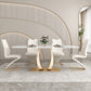 Traditional Luxury Dining Table Sintered Stone Rectangle Dining Table with Gold Frame Clearhalo ' dining_table' 'Dining Tables & Seating' 'Dining Tables' 'furn' 'furn_dining_table' 'Furniture' 'furniture_dining_table' 'Kitchen & Dining Furniture' 'kitchen&dining_furn' 'kitchen' 'kitchen_dining_table' 4238857