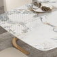 Traditional Luxury Dining Table Sintered Stone Rectangle Dining Table with Gold Frame Clearhalo ' dining_table' 'Dining Tables & Seating' 'Dining Tables' 'furn' 'furn_dining_table' 'Furniture' 'furniture_dining_table' 'Kitchen & Dining Furniture' 'kitchen&dining_furn' 'kitchen' 'kitchen_dining_table' 4238859