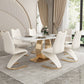 Traditional Luxury Dining Table Sintered Stone Rectangle Dining Table with Gold Frame Clearhalo ' dining_table' 'Dining Tables & Seating' 'Dining Tables' 'furn' 'furn_dining_table' 'Furniture' 'furniture_dining_table' 'Kitchen & Dining Furniture' 'kitchen&dining_furn' 'kitchen' 'kitchen_dining_table' 4238863