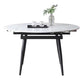 53.15''L Round Contemporary Dining Table Sintered Stone Table with 4 Black Metal Legs White Without Chairs Clearhalo ' dining_table' 'Dining Tables & Seating' 'Dining Tables' 'furn' 'furn_dining_table' 'Furniture' 'furniture_dining_table' 'Kitchen & Dining Furniture' 'kitchen&dining_furn' 'kitchen' 'kitchen_dining_table' 4238881