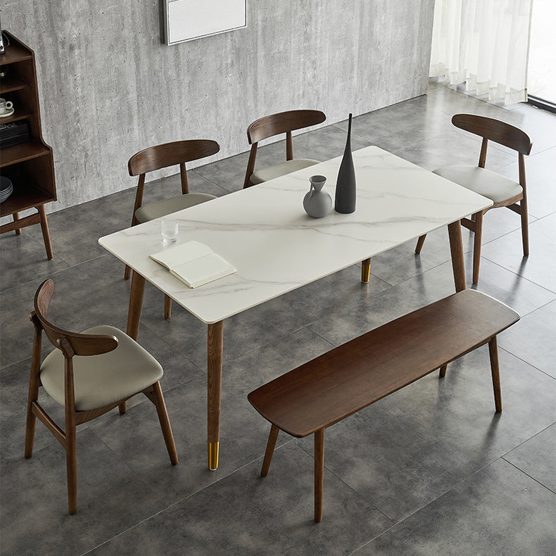 Traditional Luxury Dining Table Rectangle Sintered Stone Dining Table with Solid Wood Base Clearhalo ' dining_table' 'Dining Tables & Seating' 'Dining Tables' 'furn' 'furn_dining_table' 'Furniture' 'furniture_dining_table' 'Kitchen & Dining Furniture' 'kitchen&dining_furn' 'kitchen' 'kitchen_dining_table' 4238890