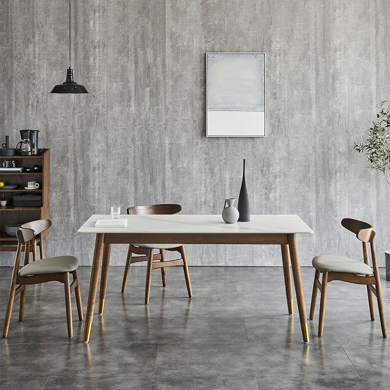 Traditional Luxury Dining Table Rectangle Sintered Stone Dining Table with Solid Wood Base Clearhalo ' dining_table' 'Dining Tables & Seating' 'Dining Tables' 'furn' 'furn_dining_table' 'Furniture' 'furniture_dining_table' 'Kitchen & Dining Furniture' 'kitchen&dining_furn' 'kitchen' 'kitchen_dining_table' 4238892