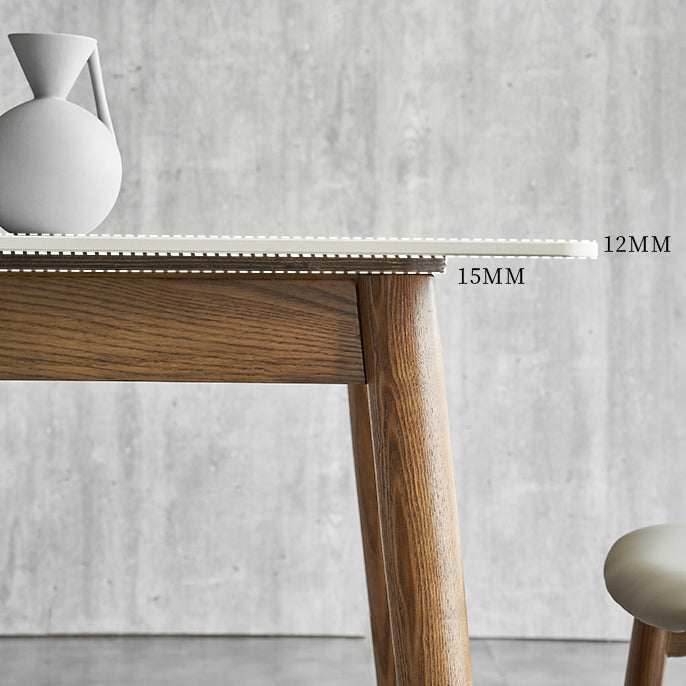 Traditional Luxury Dining Table Rectangle Sintered Stone Dining Table with Solid Wood Base Clearhalo ' dining_table' 'Dining Tables & Seating' 'Dining Tables' 'furn' 'furn_dining_table' 'Furniture' 'furniture_dining_table' 'Kitchen & Dining Furniture' 'kitchen&dining_furn' 'kitchen' 'kitchen_dining_table' 4238898