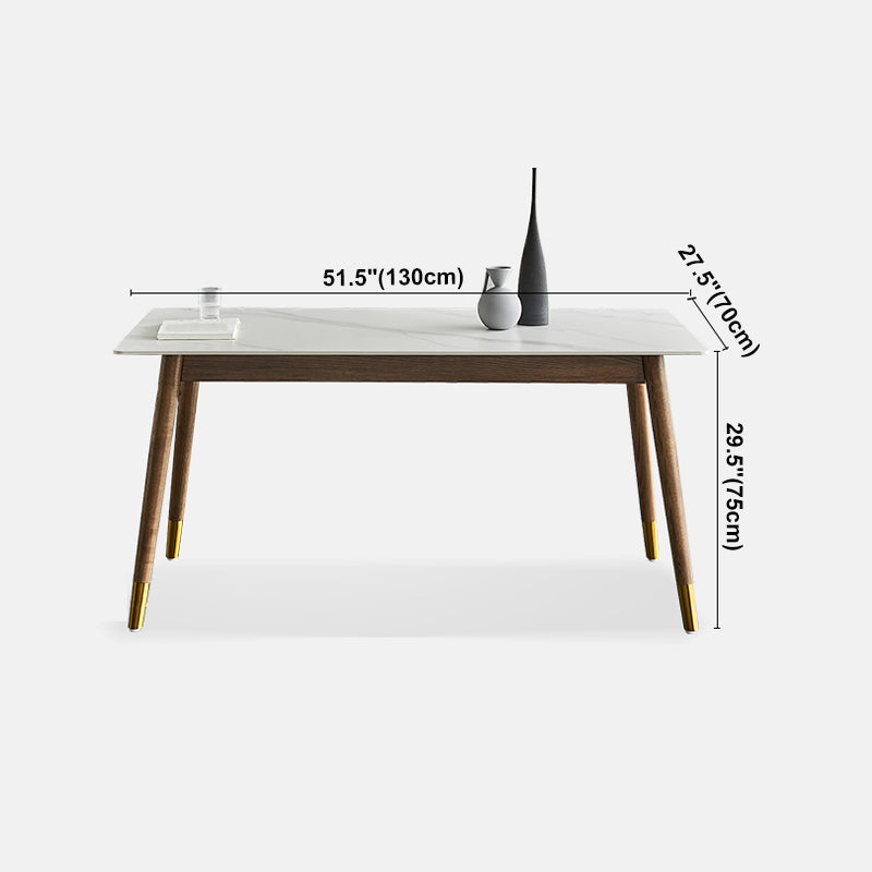 Traditional Luxury Dining Table Rectangle Sintered Stone Dining Table with Solid Wood Base Clearhalo ' dining_table' 'Dining Tables & Seating' 'Dining Tables' 'furn' 'furn_dining_table' 'Furniture' 'furniture_dining_table' 'Kitchen & Dining Furniture' 'kitchen&dining_furn' 'kitchen' 'kitchen_dining_table' 4238900