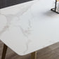 Traditional Luxury Dining Table Sintered Stone 4 Legs Table with Gold Frame Clearhalo ' dining_table' 'Dining Tables & Seating' 'Dining Tables' 'furn' 'furn_dining_table' 'Furniture' 'furniture_dining_table' 'Kitchen & Dining Furniture' 'kitchen&dining_furn' 'kitchen' 'kitchen_dining_table' 4238928