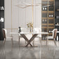 Traditional Luxury Dining Table Rectangle Sintered Stone Top Table with Metal Base Clearhalo ' dining_table' 'Dining Tables & Seating' 'Dining Tables' 'furn' 'furn_dining_table' 'Furniture' 'furniture_dining_table' 'Kitchen & Dining Furniture' 'kitchen&dining_furn' 'kitchen' 'kitchen_dining_table' 4238938